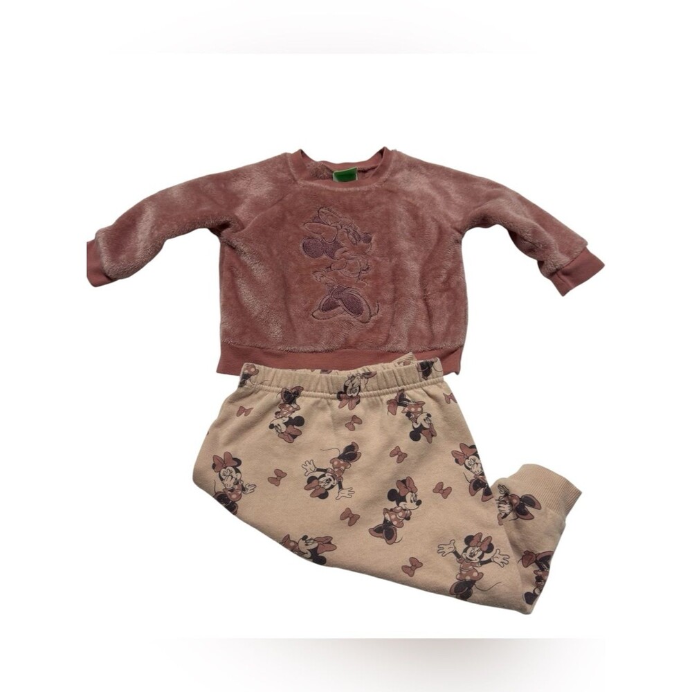 Disney Minnie Mouse Mauve Pink Graphic Crewneck Matching Set